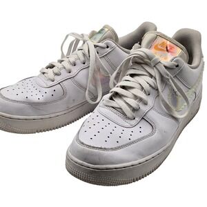 Nike Air Force 1 Low Shoes Mens Size 10.5 White Iridescent Sneakers CV1699-100